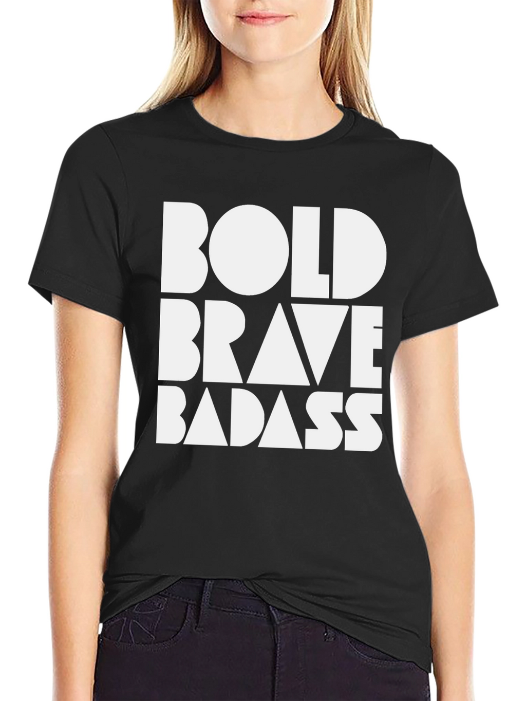 Bold Brave Badass Graphic Tee - Black