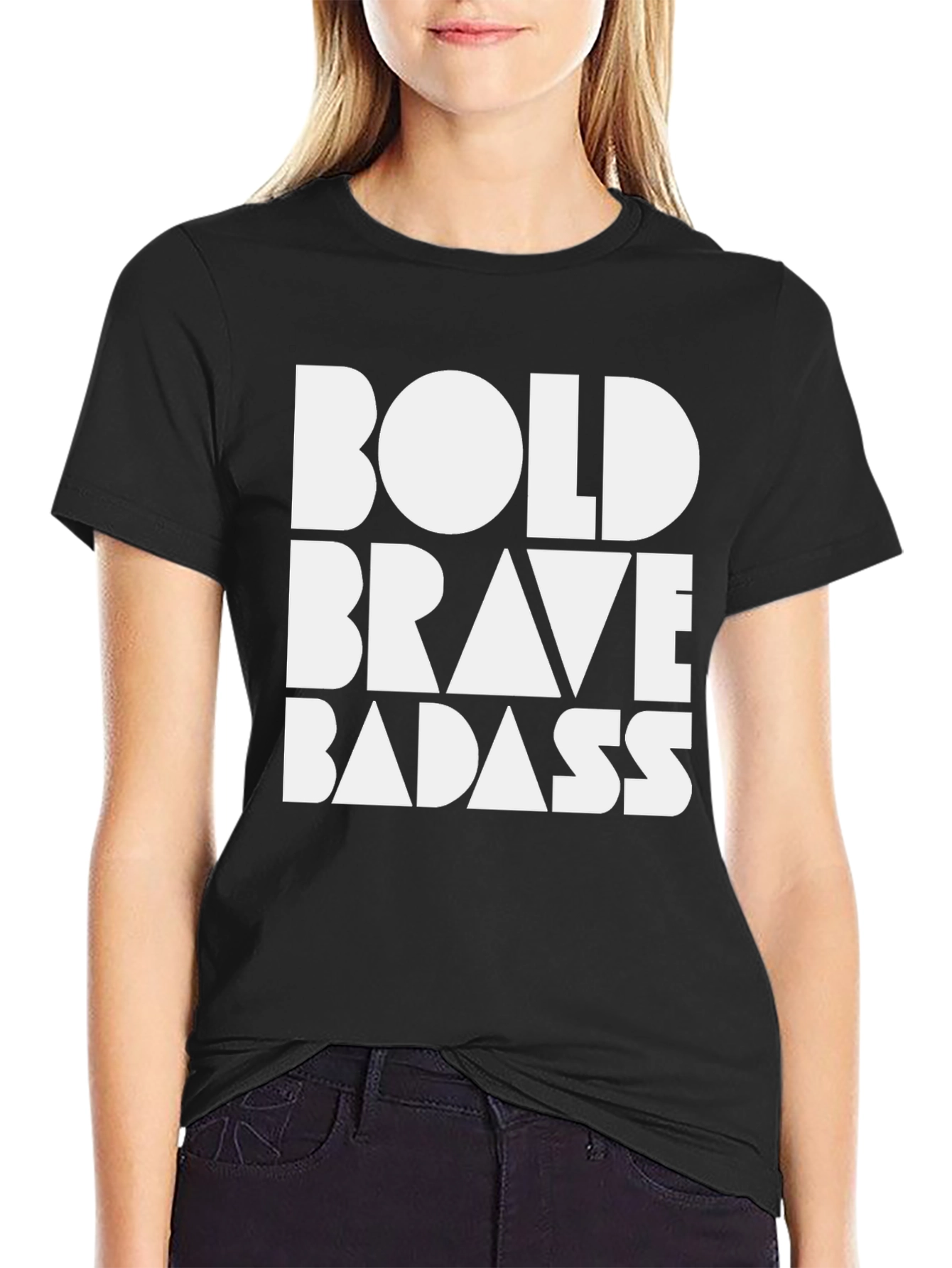 Bold Brave Badass Graphic Tee - Black
