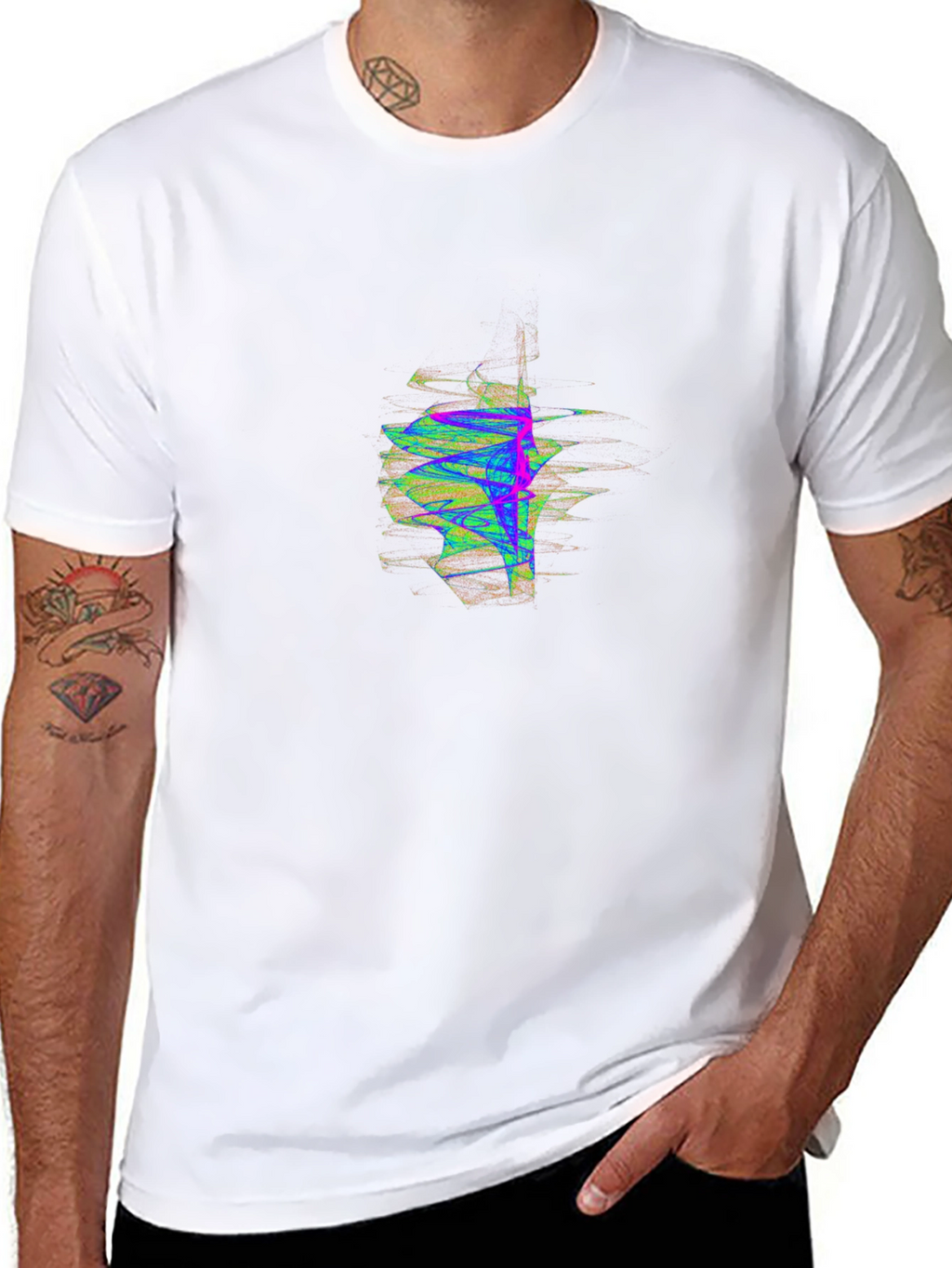 Abstract Graphic Mens Black T-Shirt