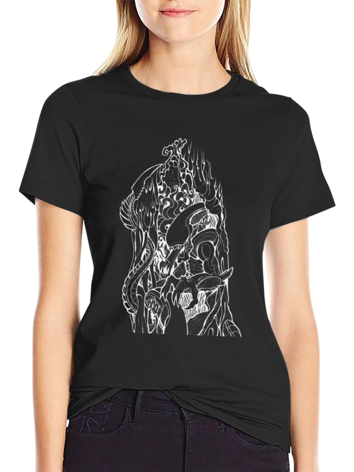 Abstract Graphic Tee - Black