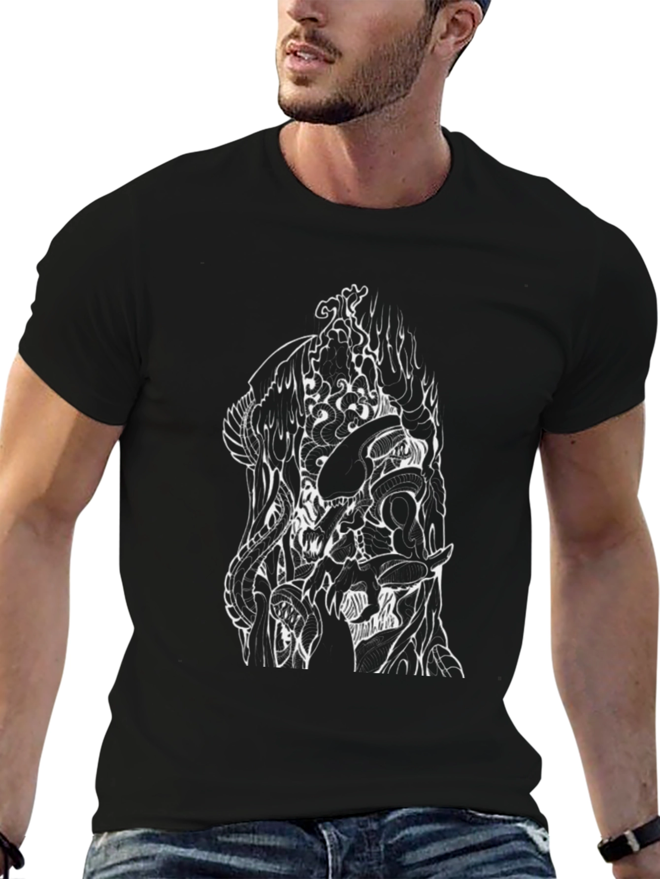 Abstract Graphic Tee - Black
