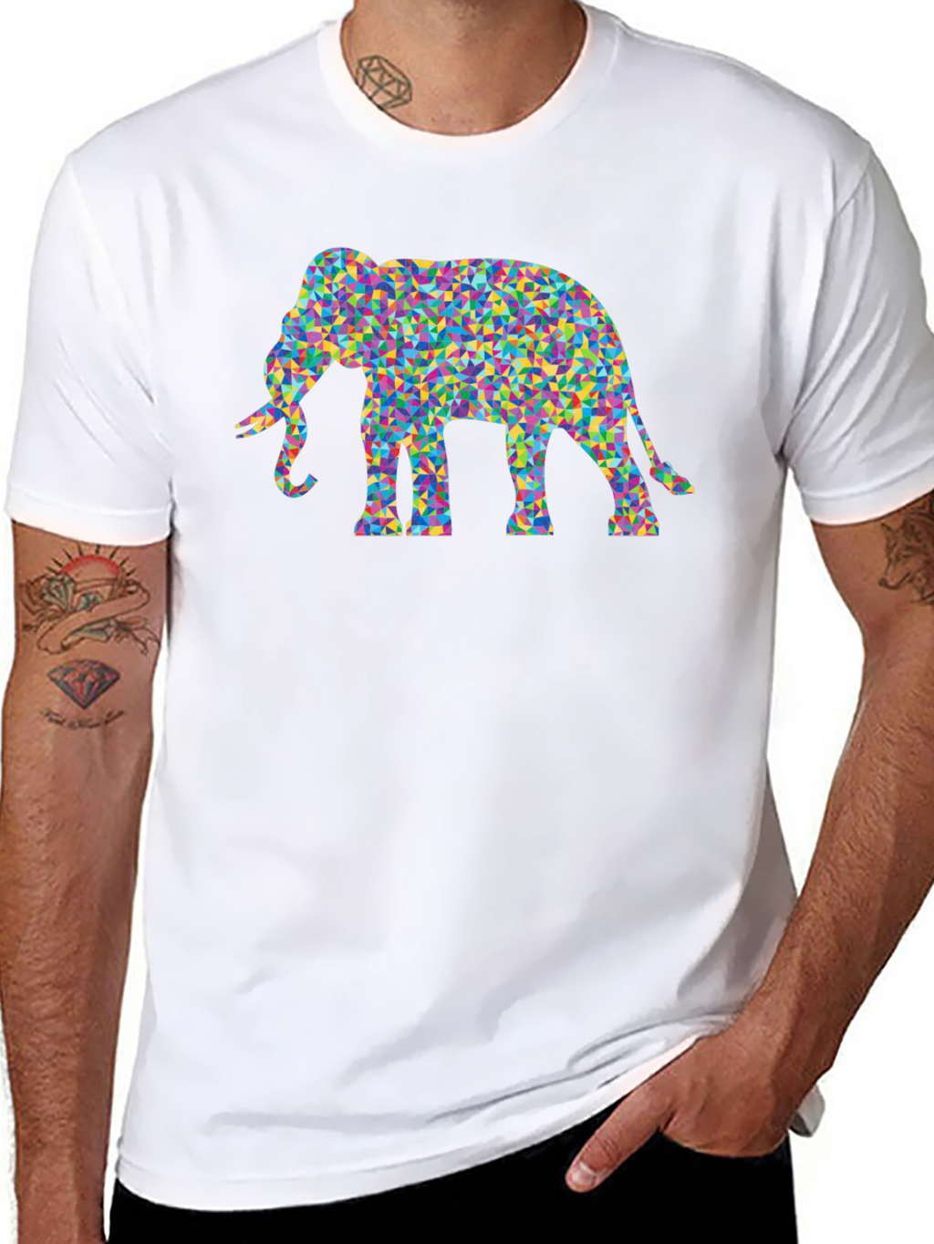 Mosaic Elephant Tee - Funky Graphic T-Shirt