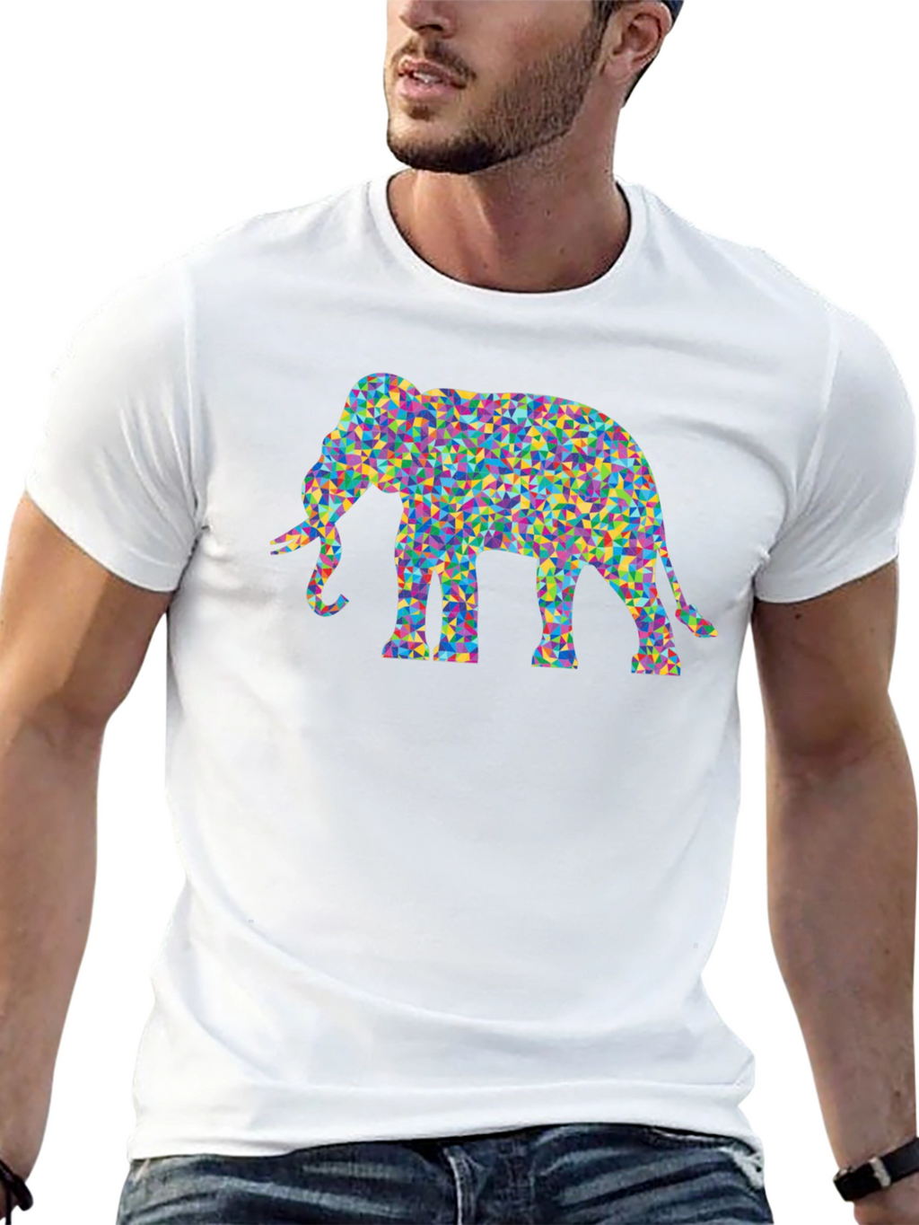 Mosaic Elephant Tee - Funky Graphic T-Shirt