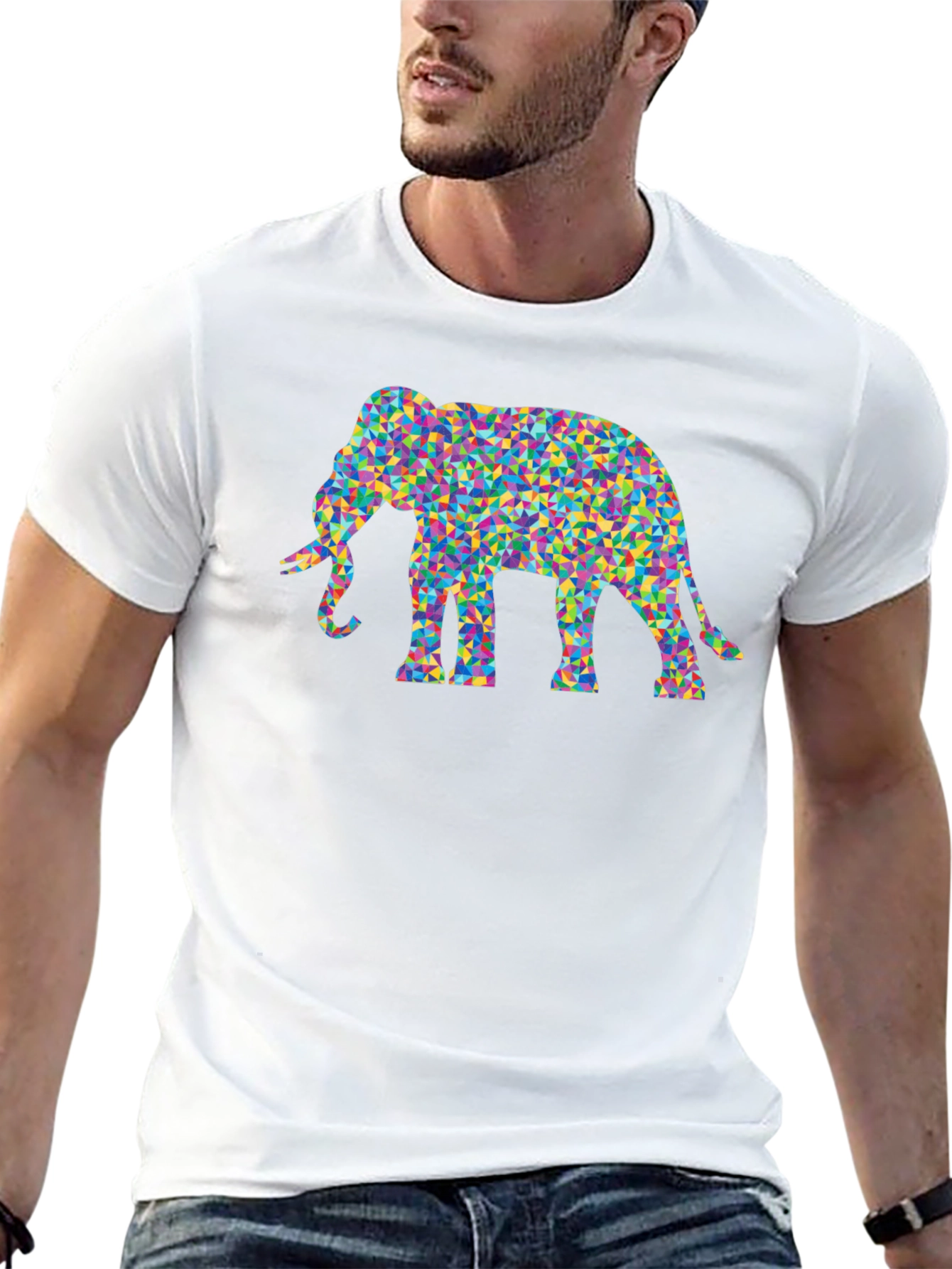 Mosaic Elephant Tee - Funky Graphic T-Shirt