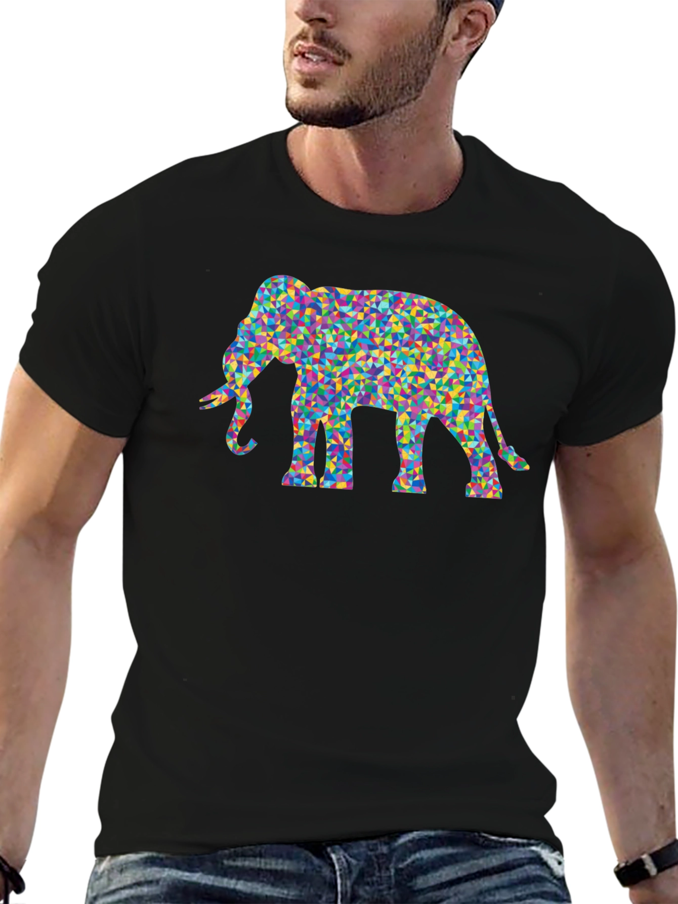 Mosaic Elephant Tee - Funky Graphic T-Shirt