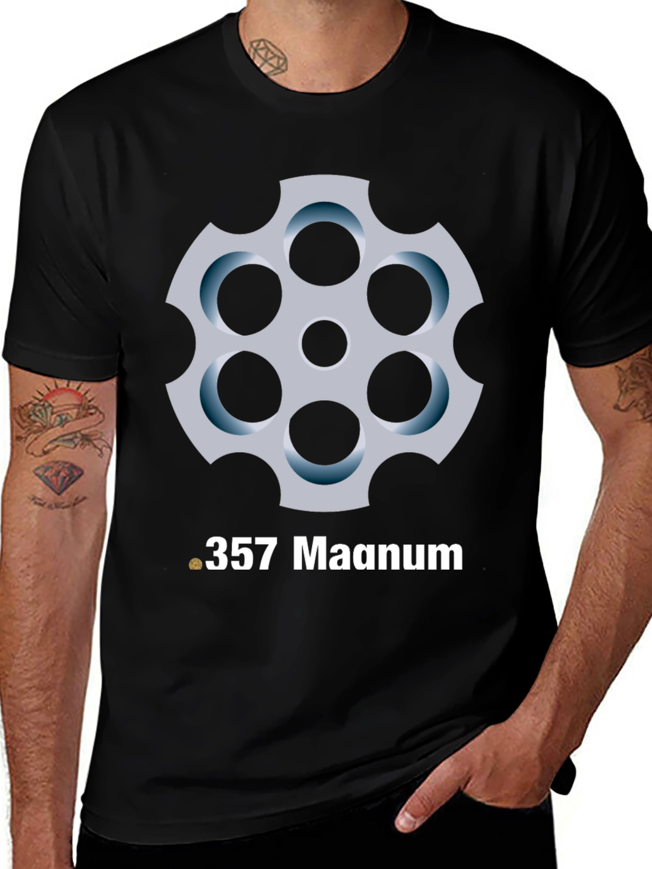 .357 Magnum T-Shirt - Revolver Cylinder Graphic Tee