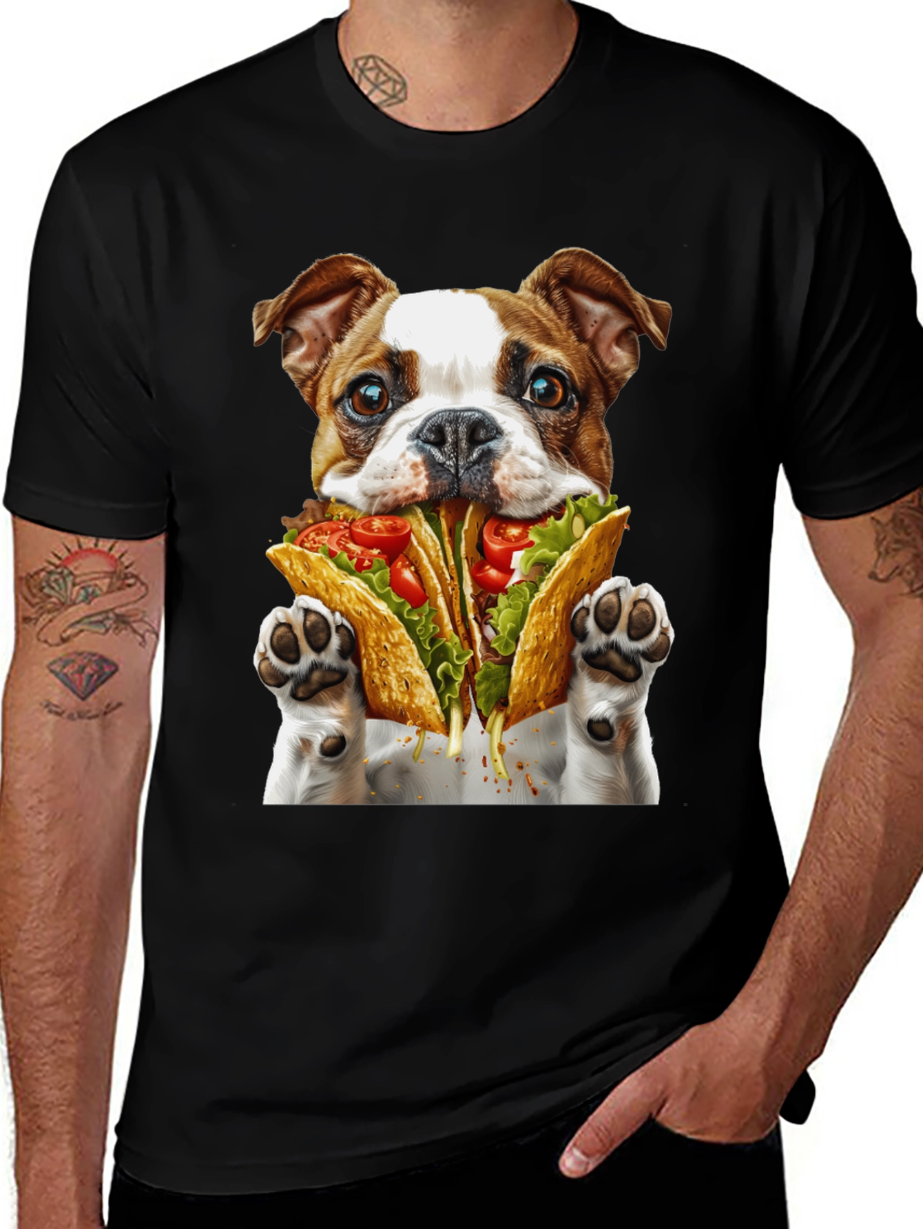 Taco Dog Graphic T-Shirt - Novelty Foodie Tee