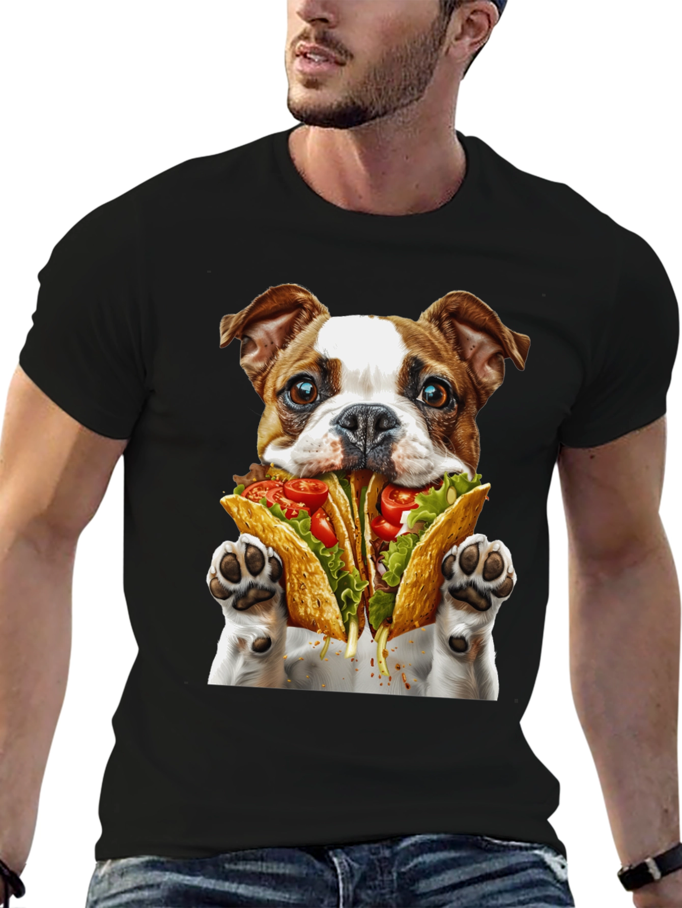 Taco Dog Graphic T-Shirt - Novelty Foodie Tee