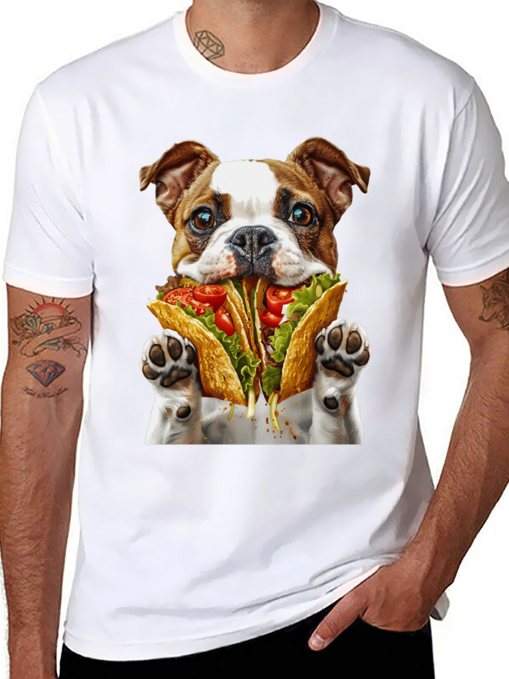 Taco Dog Graphic T-Shirt - Novelty Foodie Tee
