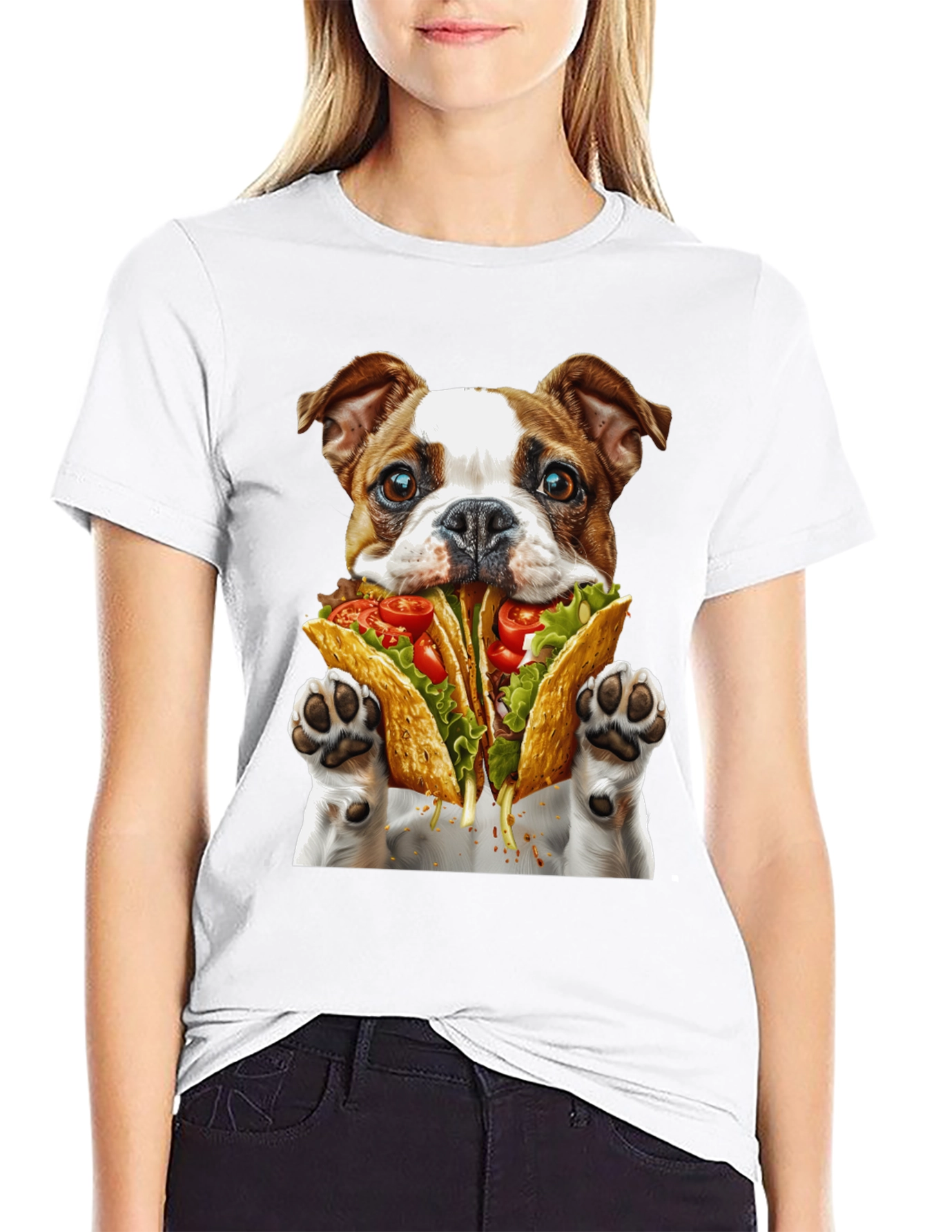 Taco Dog Graphic T-Shirt - Novelty Foodie Tee