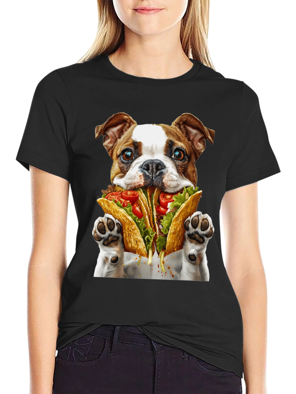 Taco Dog Graphic T-Shirt - Novelty Foodie Tee