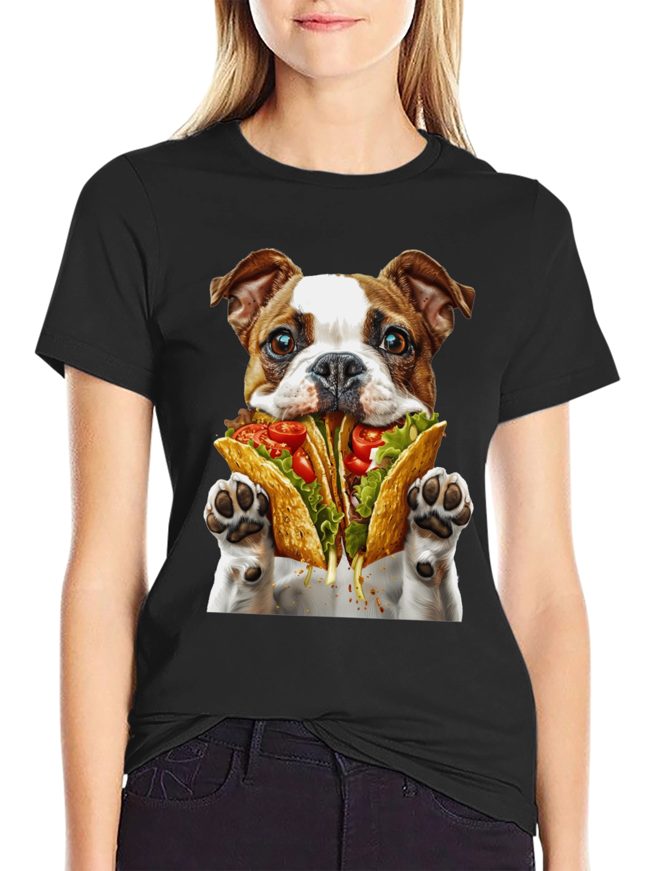 Taco Dog Graphic T-Shirt - Novelty Foodie Tee