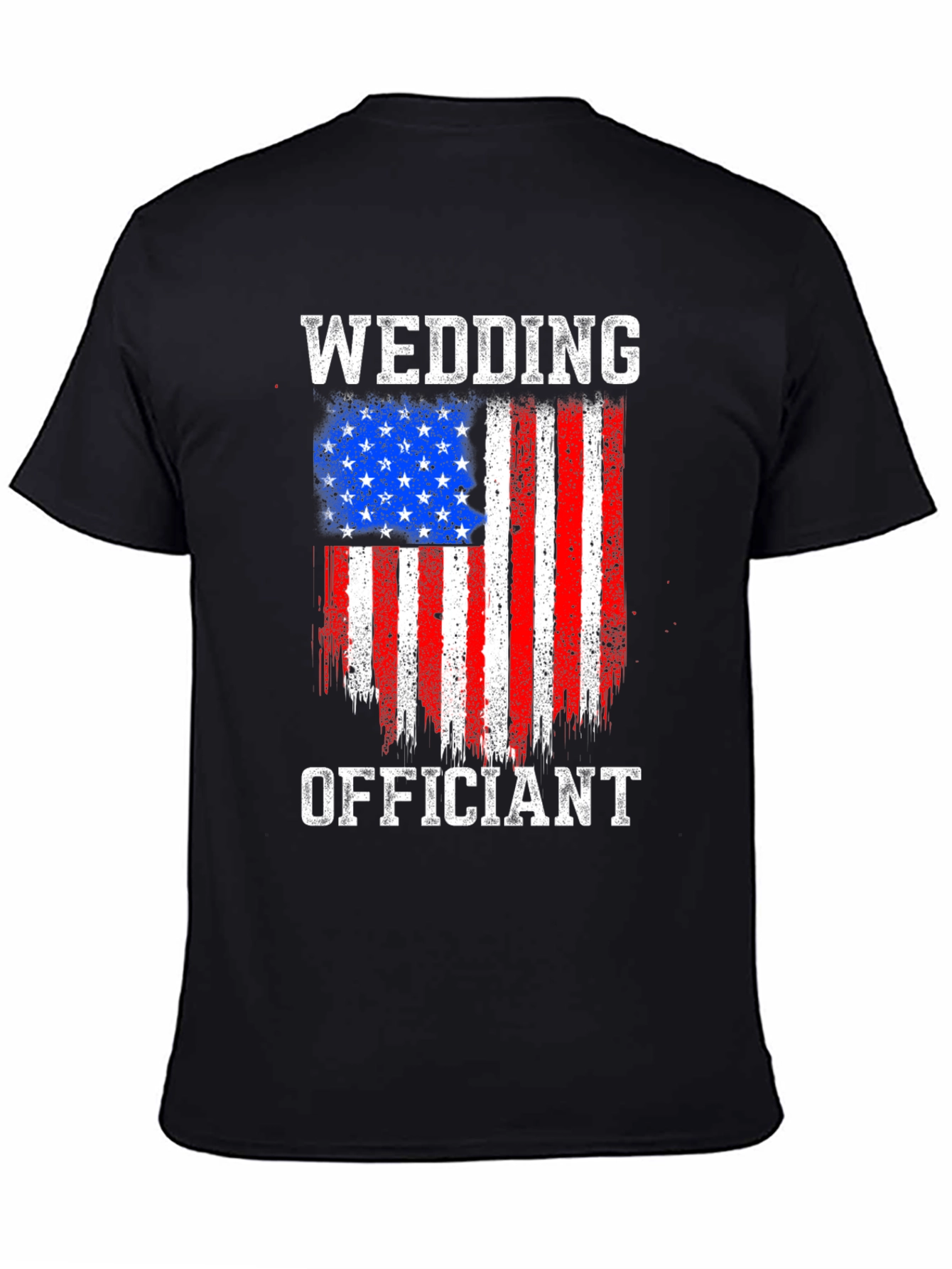 Wedding Officiant American Flag Graphic T-Shirt