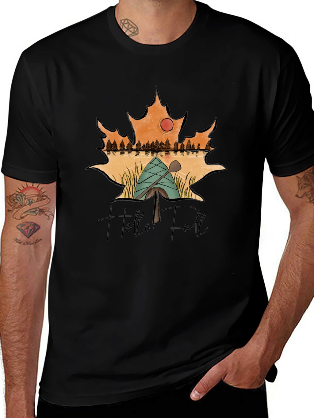 Hello Fall Graphic Tee - Autumn Adventure Shirt