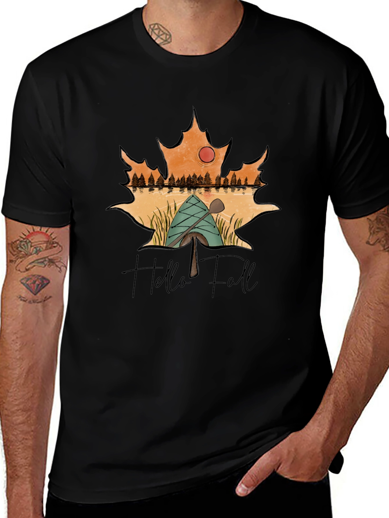Hello Fall Graphic Tee - Autumn Adventure Shirt