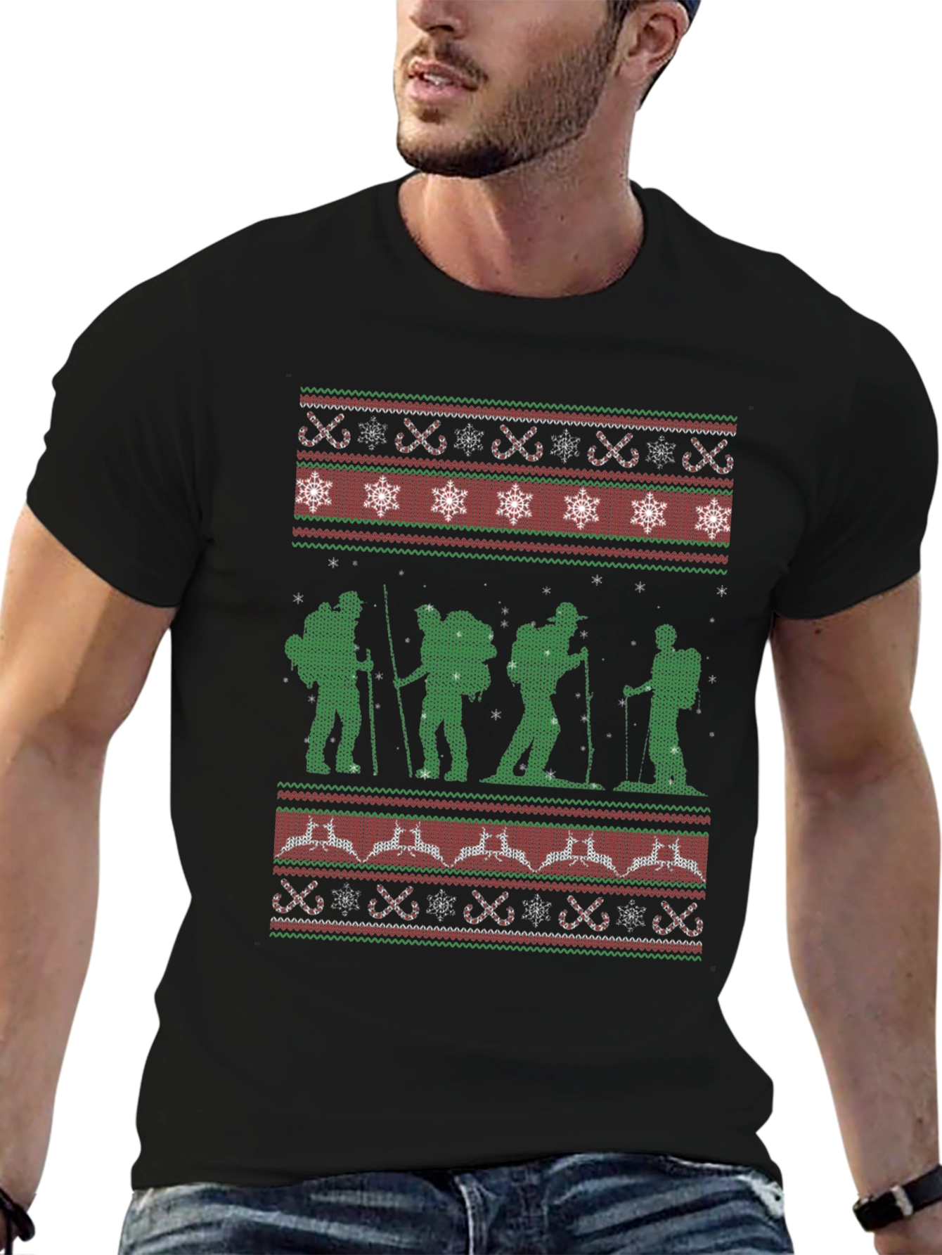 Hiking Ugly Christmas Sweater T-Shirt