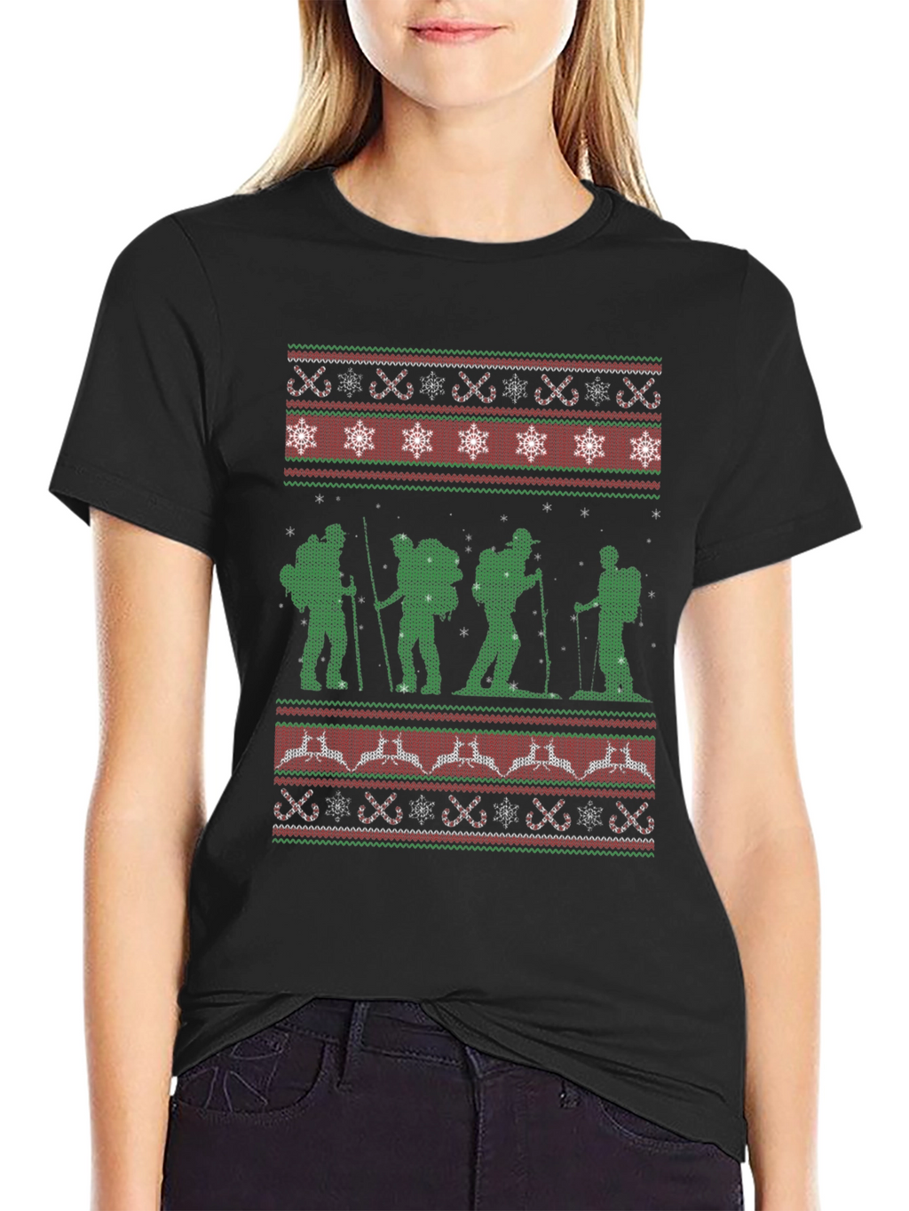 Hiking Ugly Christmas Sweater T-Shirt