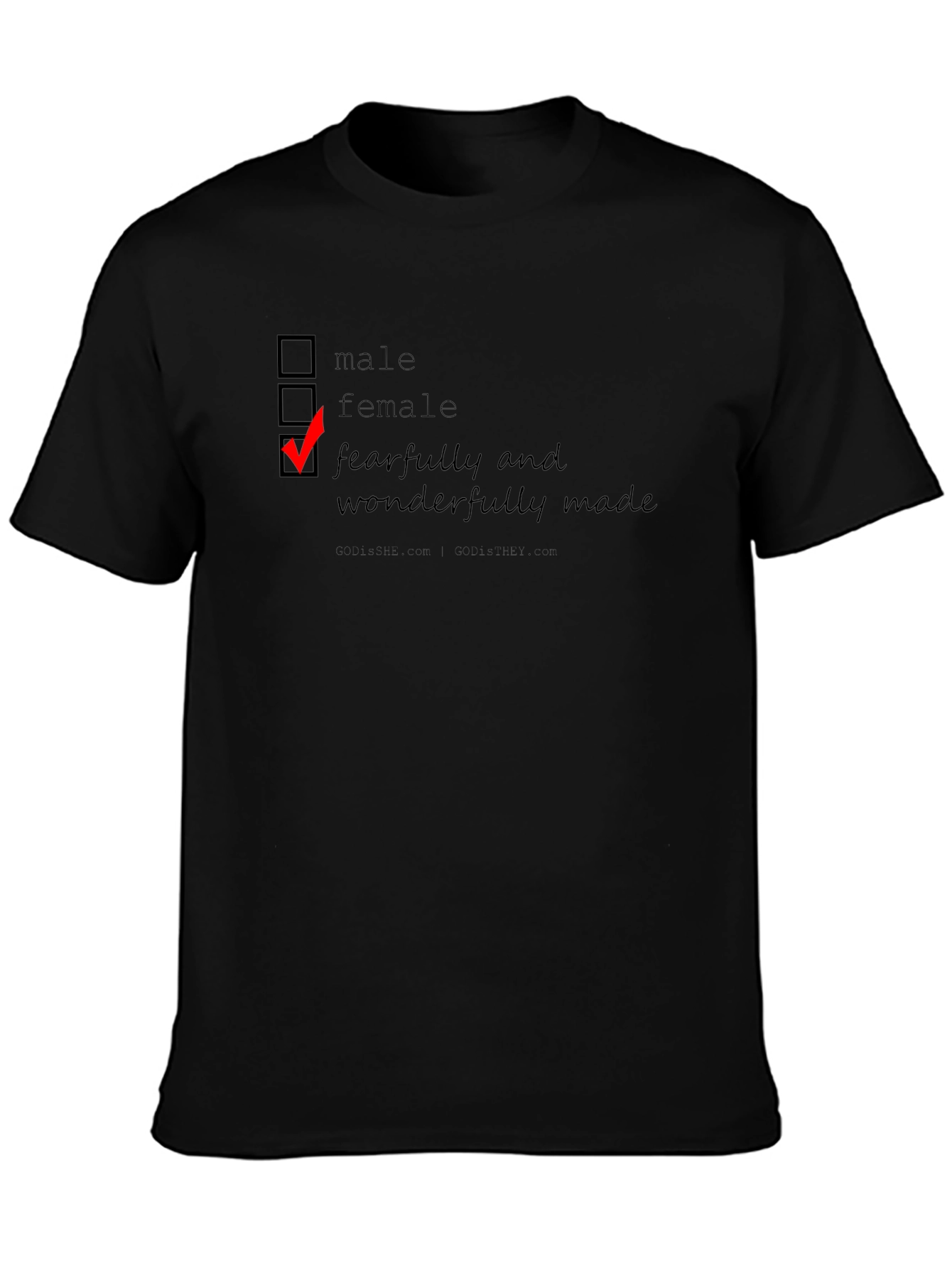 Fearfully & Wonderfully Made T-Shirt - Checkbox Design