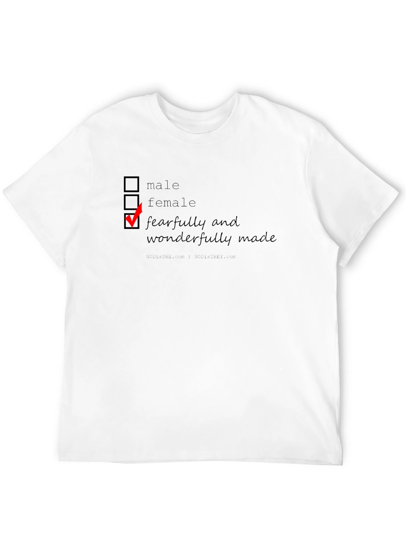 Fearfully & Wonderfully Made T-Shirt - Checkbox Design