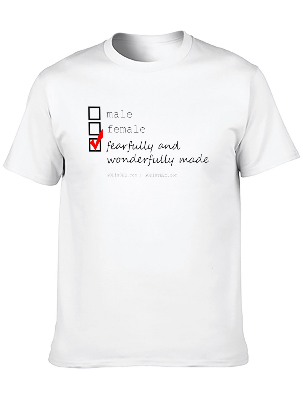 Fearfully & Wonderfully Made T-Shirt - Checkbox Design