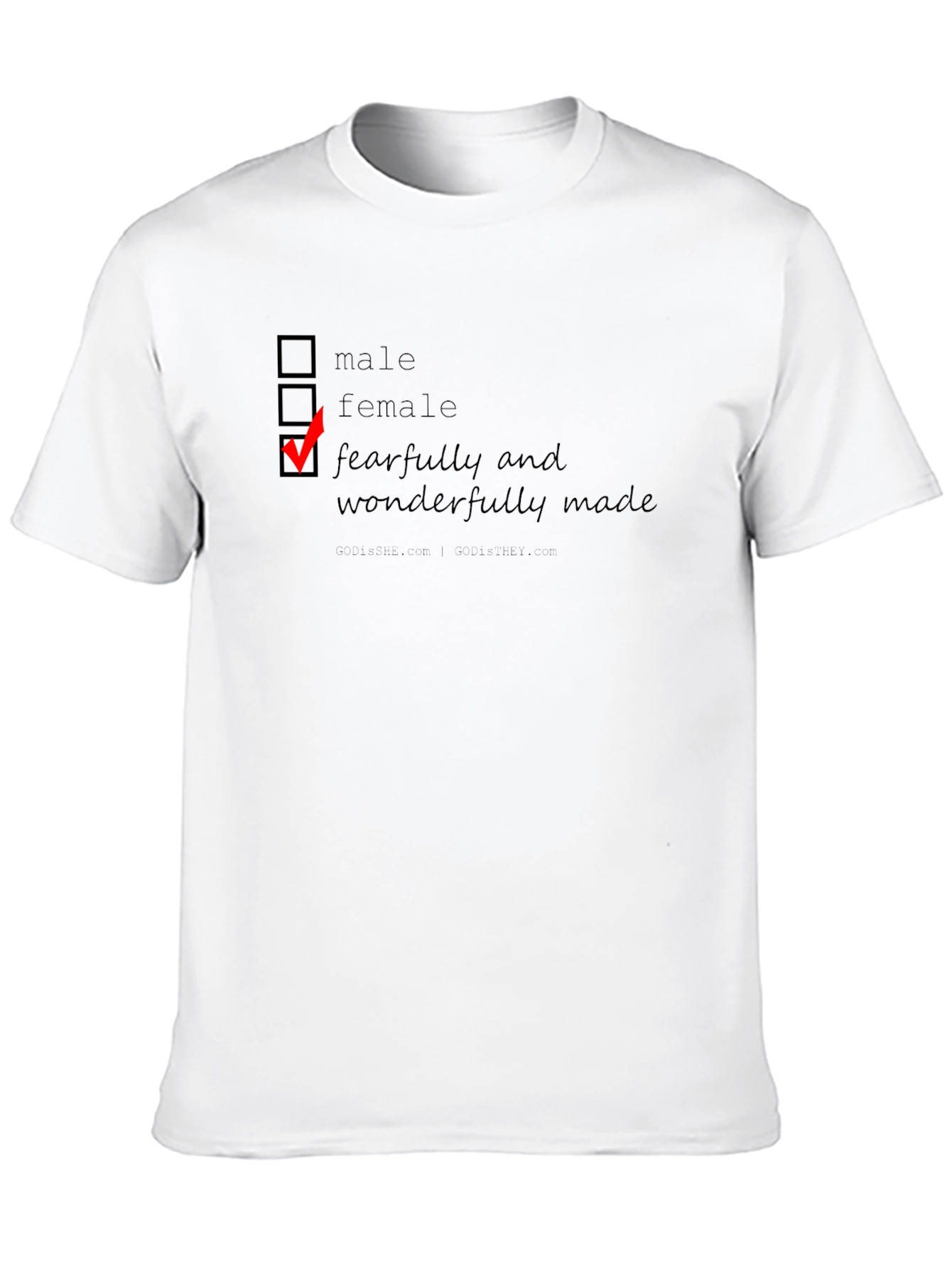 Fearfully & Wonderfully Made T-Shirt - Checkbox Design
