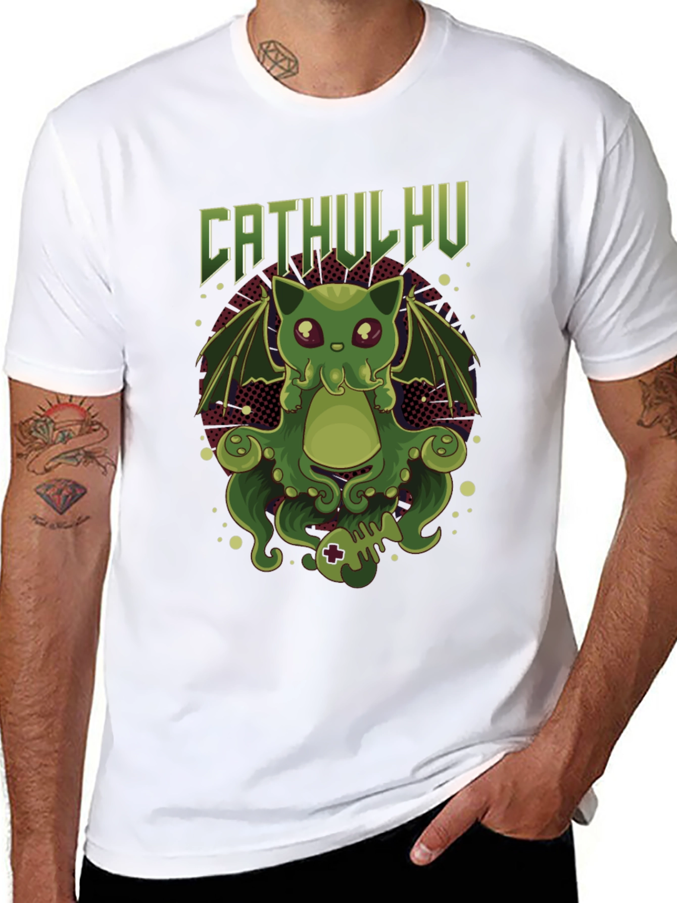 CATHULHU Graphic Tee - Kraken Cat Humor
