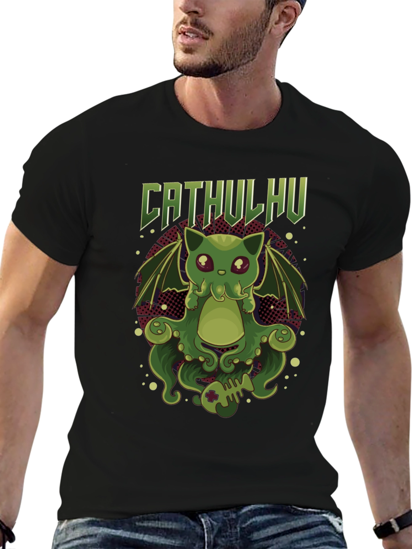 CATHULHU Graphic Tee - Kraken Cat Humor
