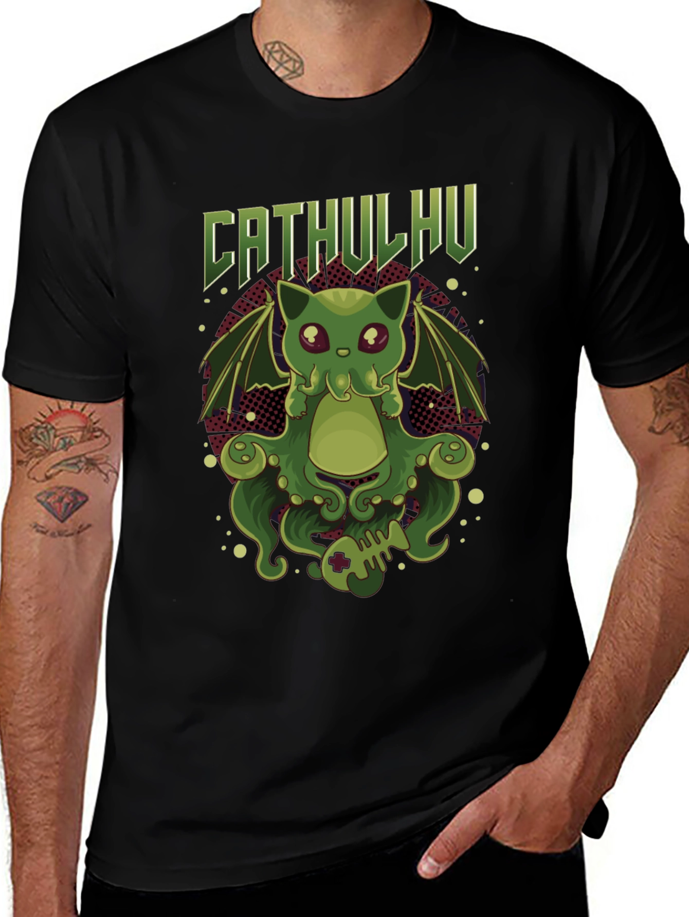 CATHULHU Graphic Tee - Kraken Cat Humor