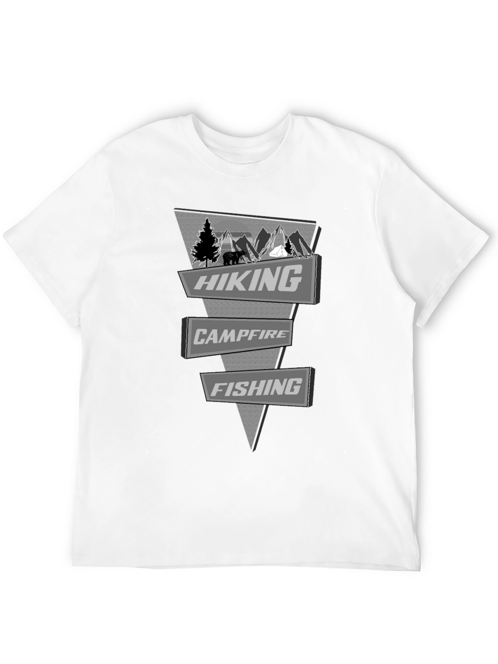 Outdoor Adventure T-Shirt: Hiking Campfire Fishing Design