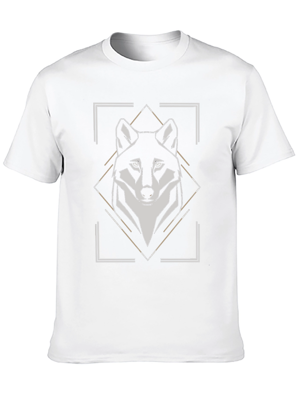 Geometric Wolf Graphic Tee - Modern Animal Print