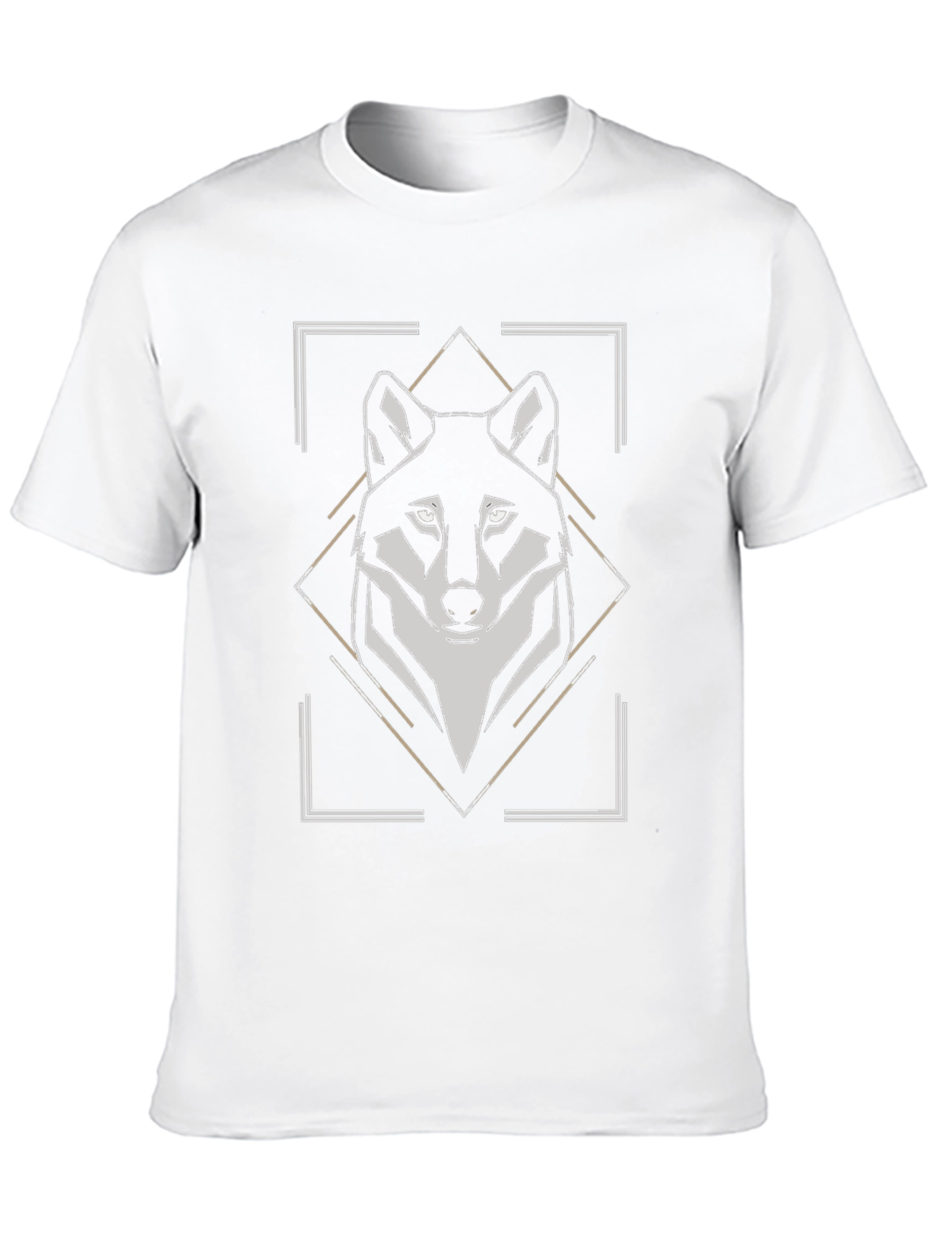Geometric Wolf Graphic Tee - Modern Animal Print