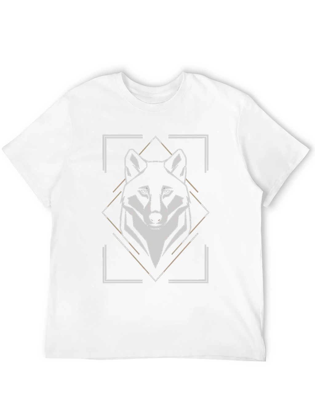 Geometric Wolf Graphic Tee - Modern Animal Print