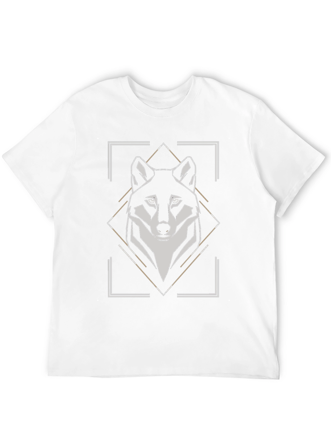 Geometric Wolf Graphic Tee - Modern Animal Print