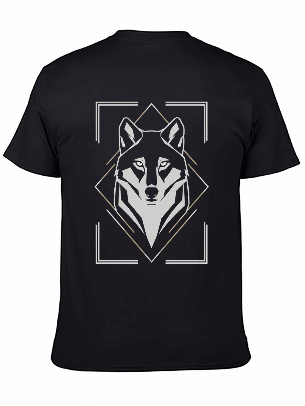 Geometric Wolf Graphic Tee - Modern Animal Print