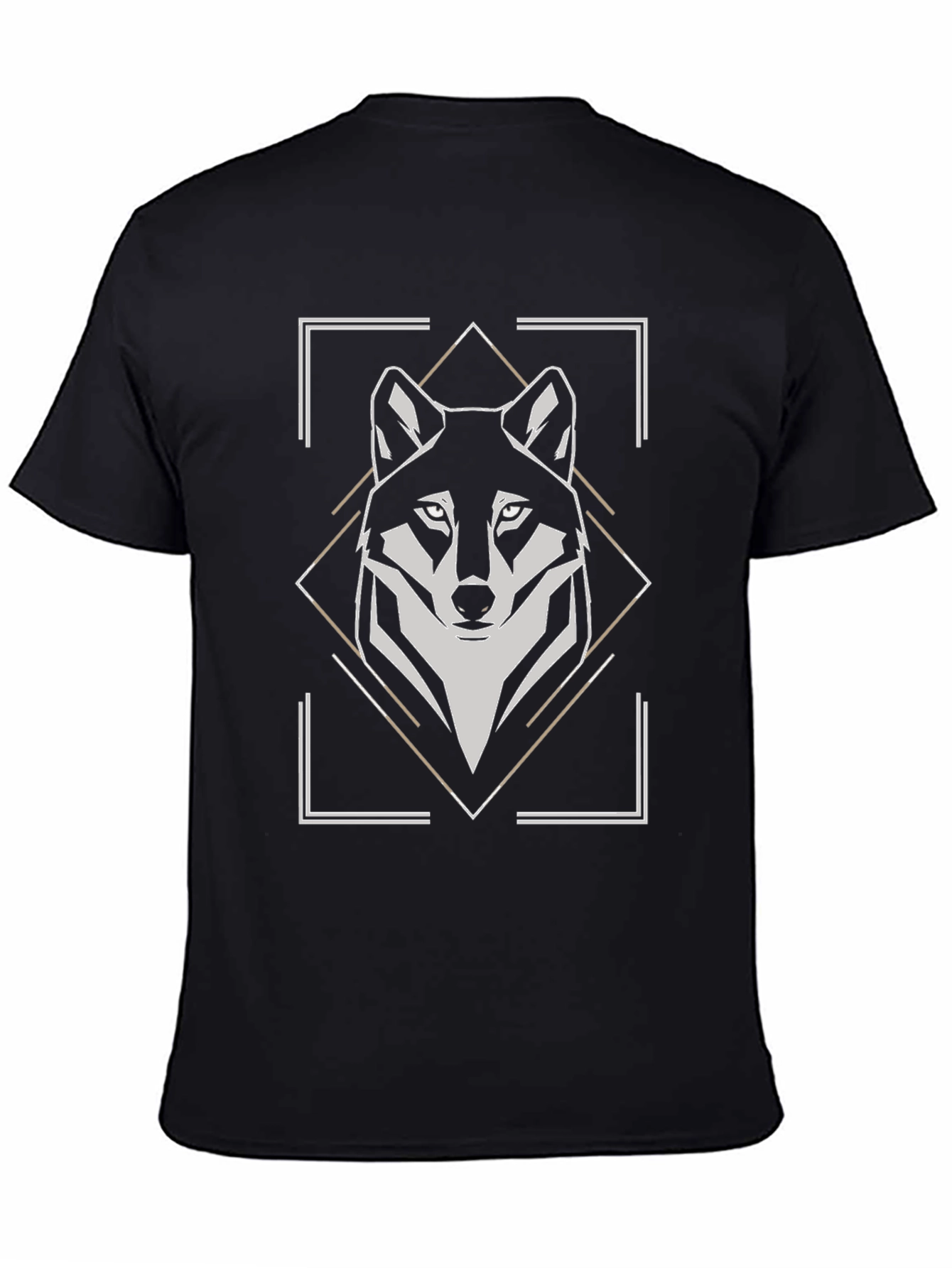 Geometric Wolf Graphic Tee - Modern Animal Print