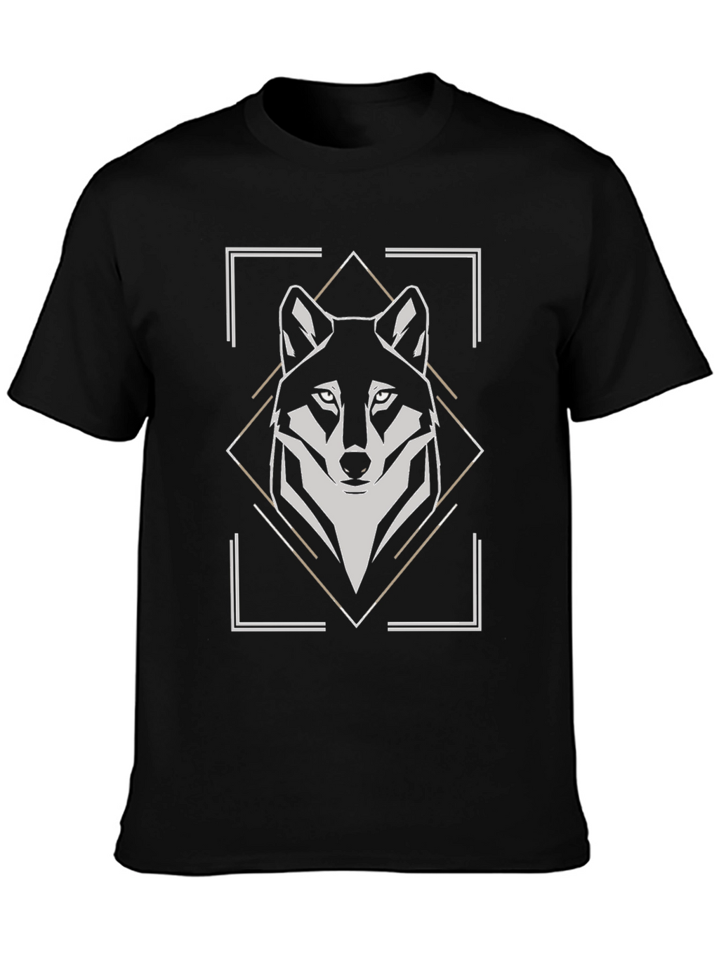 Geometric Wolf Graphic Tee - Modern Animal Print