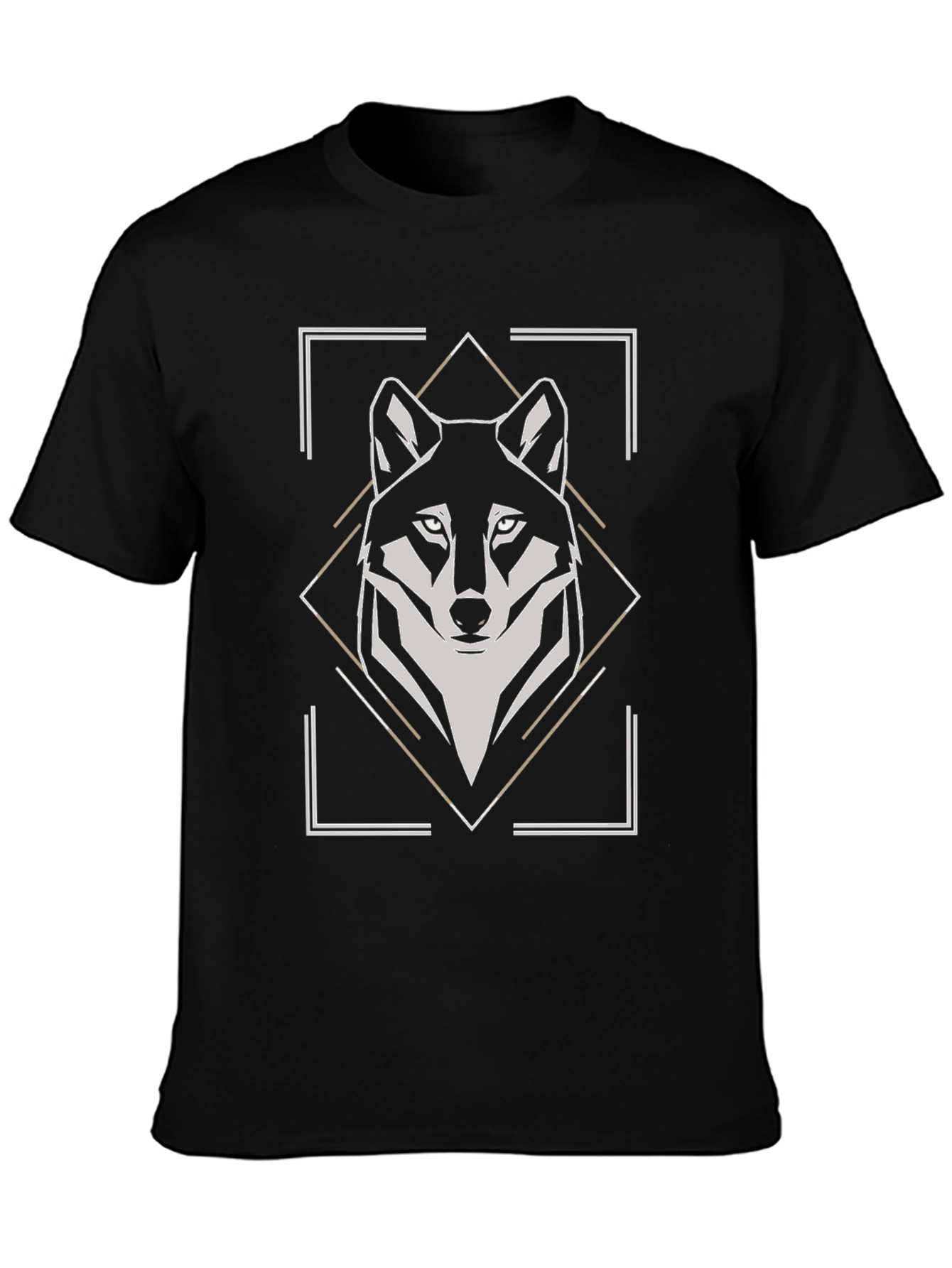 Geometric Wolf Graphic Tee - Modern Animal Print