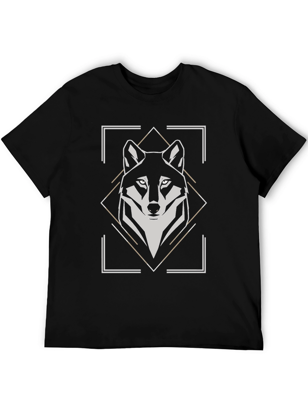 Geometric Wolf Graphic Tee - Modern Animal Print