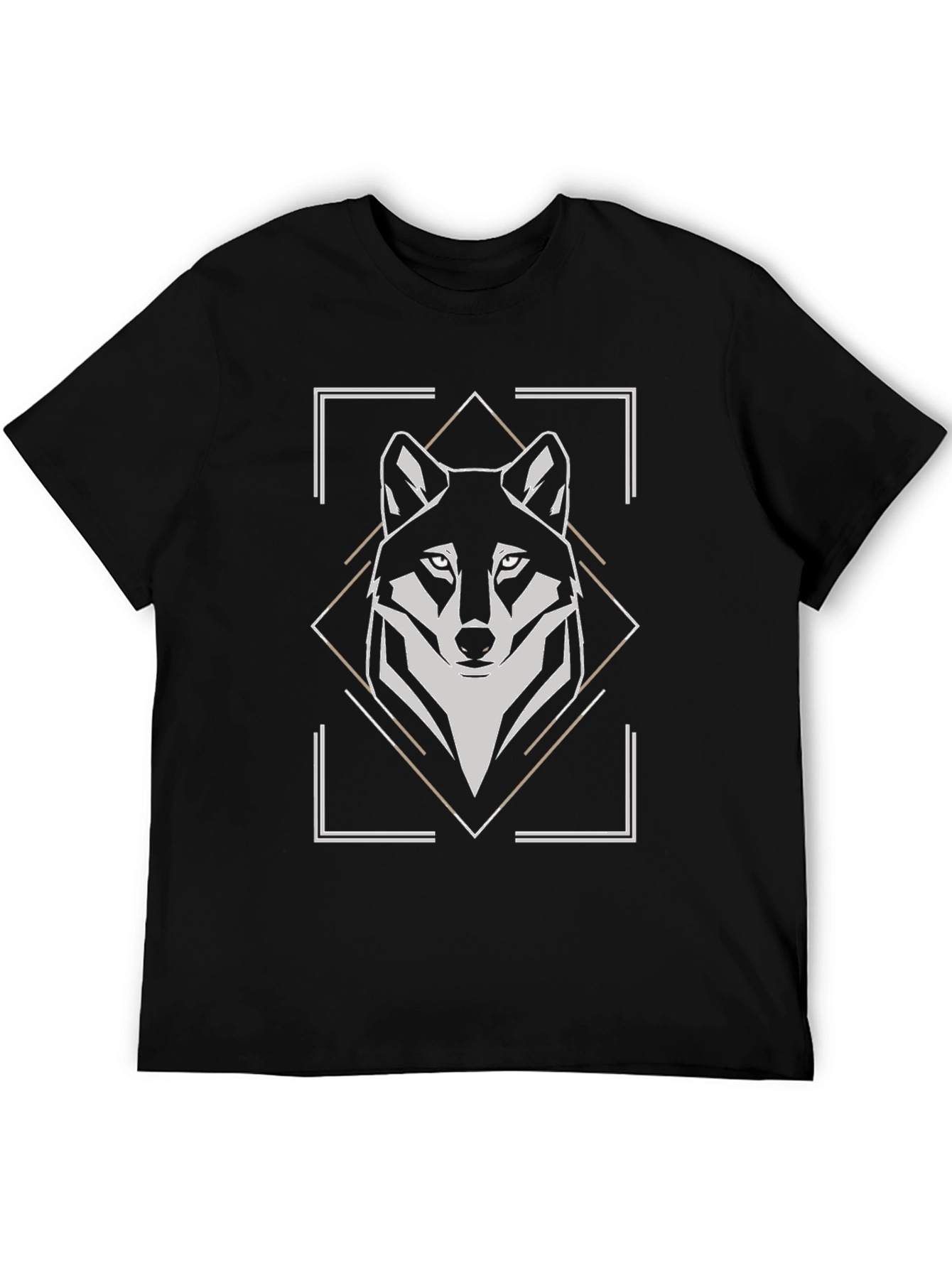 Geometric Wolf Graphic Tee - Modern Animal Print