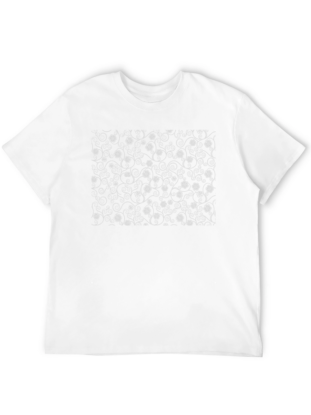 Black Floral Pattern T-Shirt