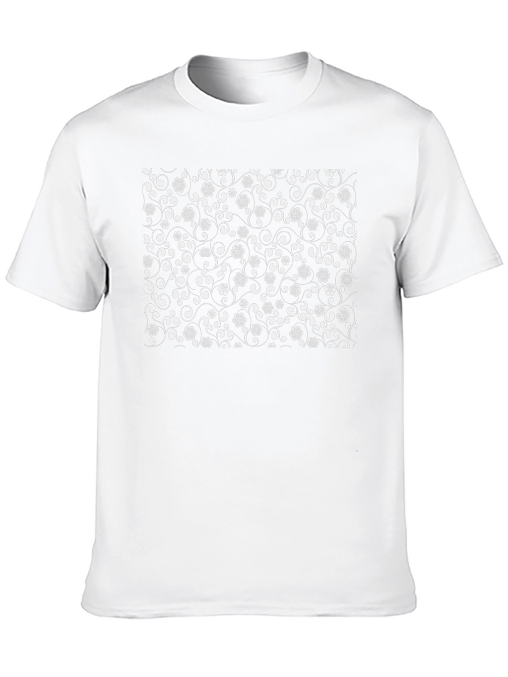 Black Floral Pattern T-Shirt