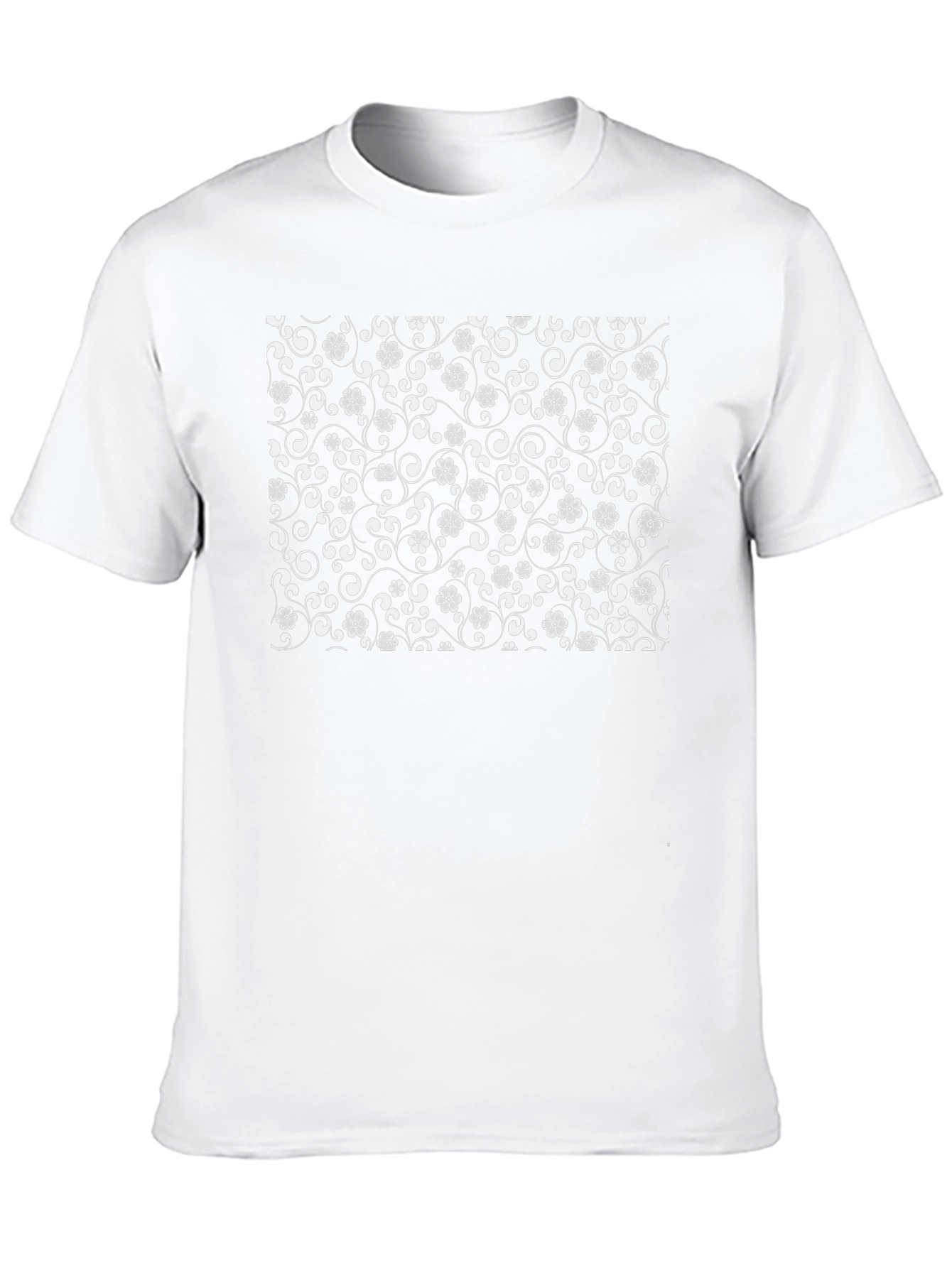 Black Floral Pattern T-Shirt