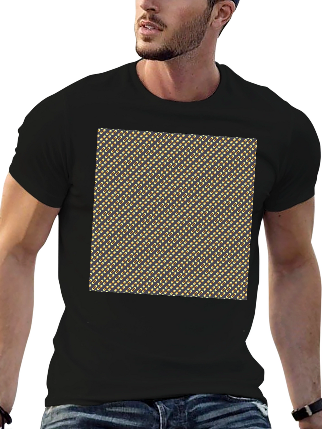 Stylish Black Tee with Unique Pattern