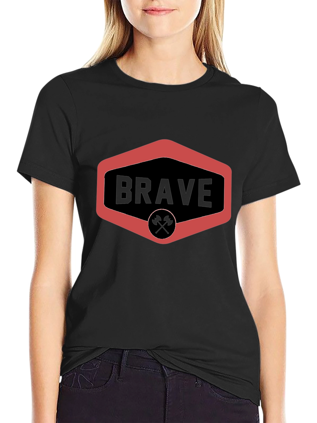 Brave Graphic Tee - Black Crew Neck
