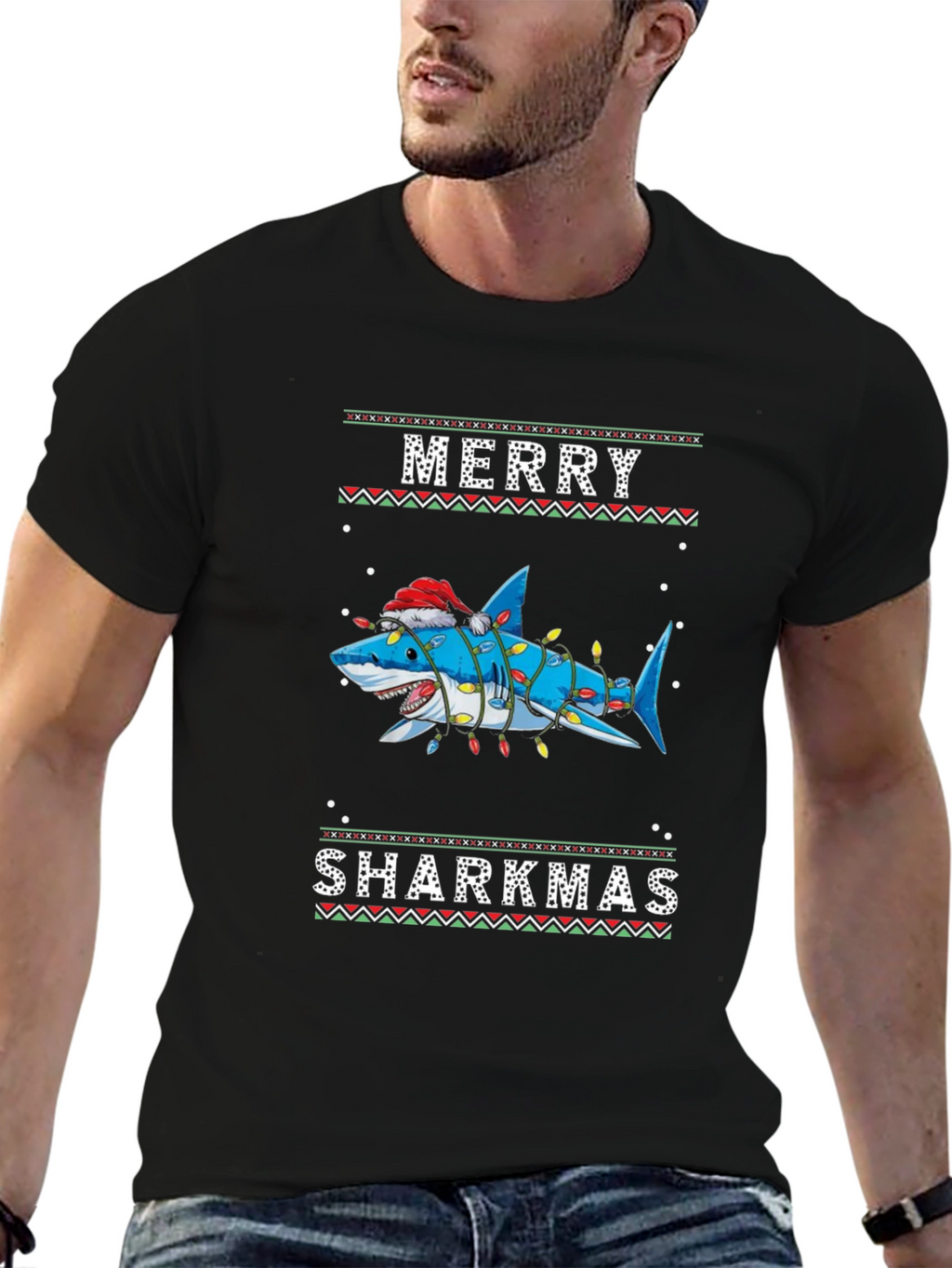 Merry Sharkmas Ugly Christmas T-Shirt