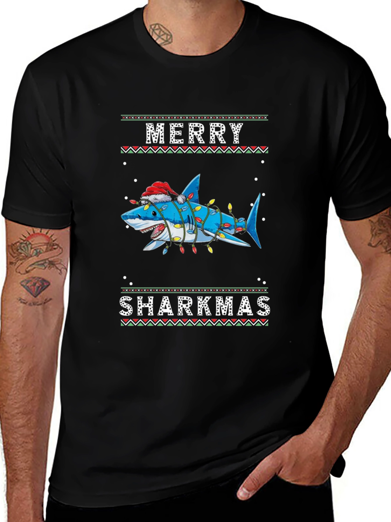 Merry Sharkmas Ugly Christmas T-Shirt