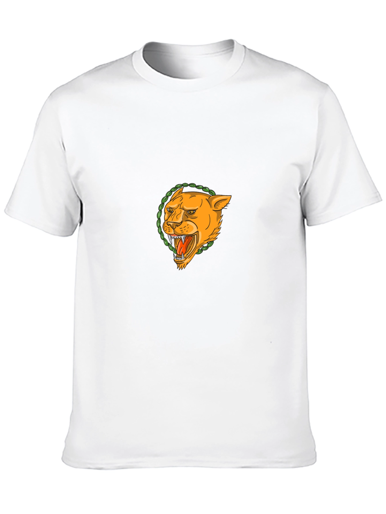 Black T-Shirt with Lion Graphic