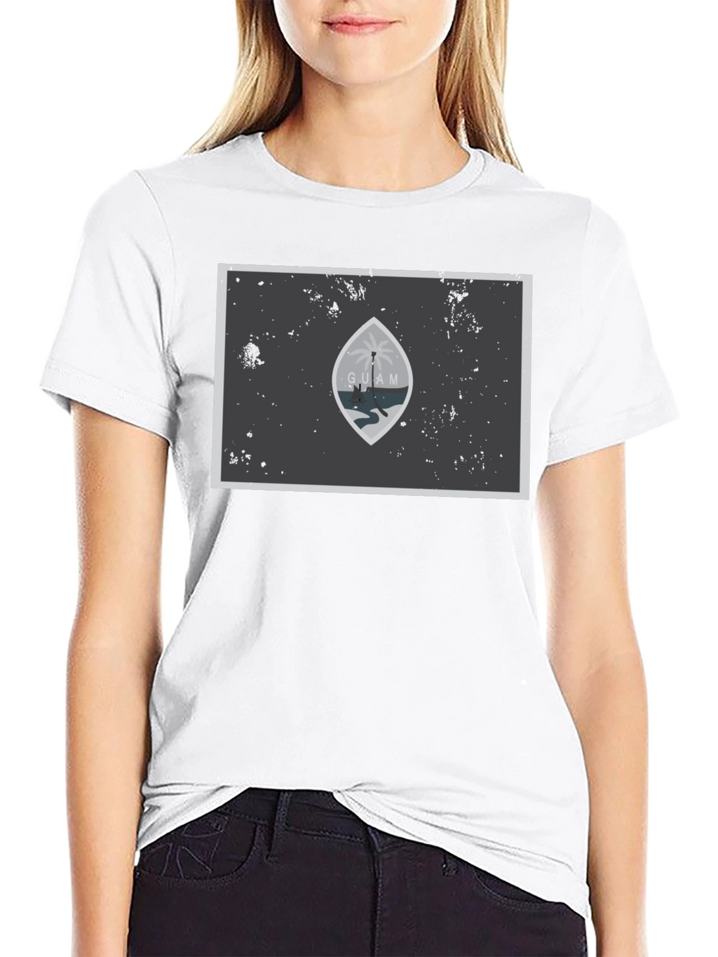Guam Flag Graphic T-Shirt - Black