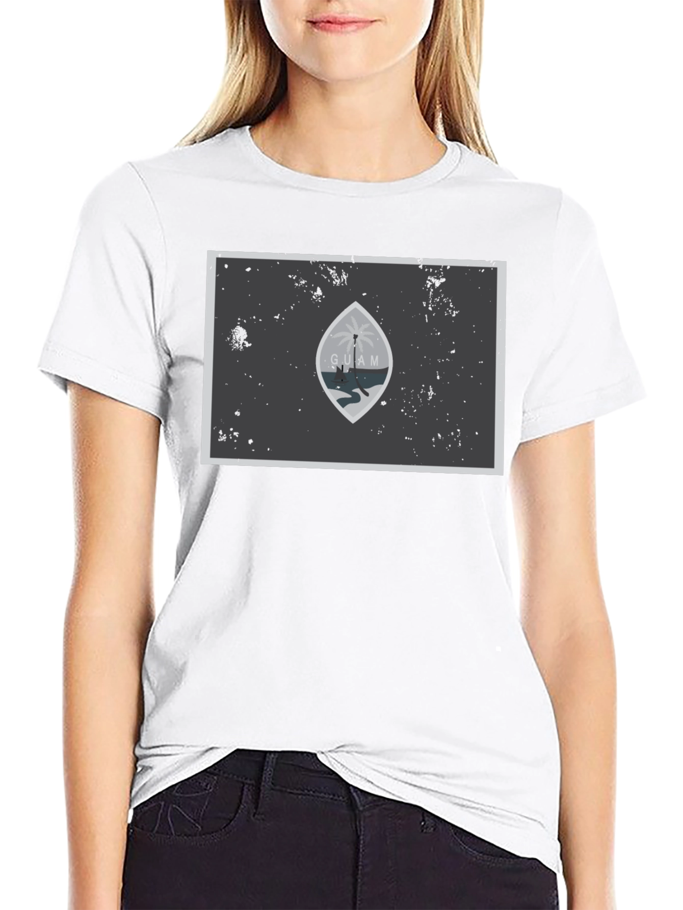 Guam Flag Graphic T-Shirt - Black