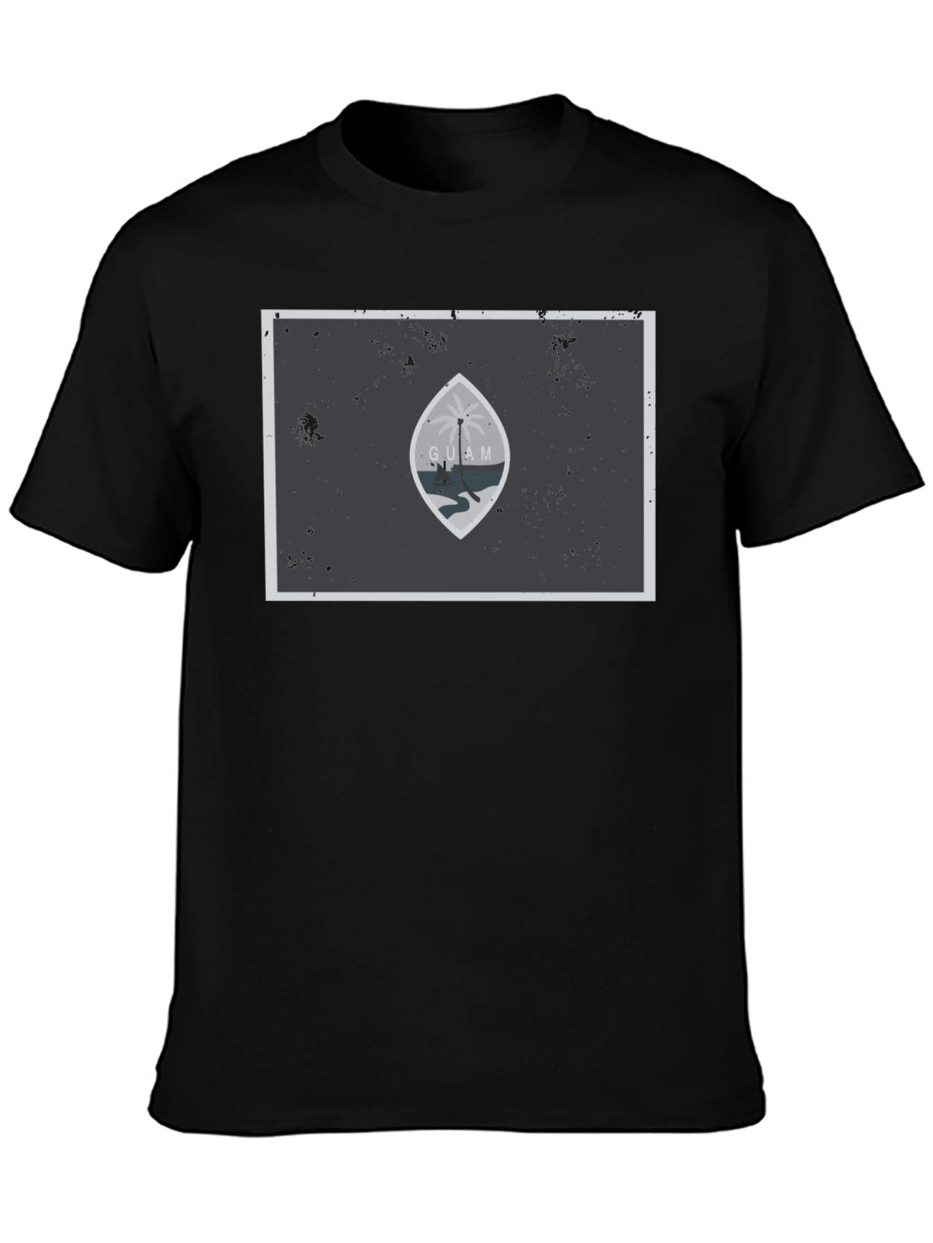 Guam Flag Graphic T-Shirt - Black